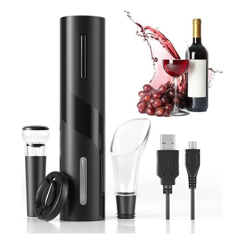 Kit Abridor De Vinho Elétrico Rolha Automático Recarregável 