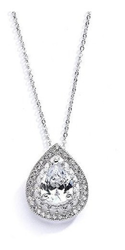 Mariell Pearshaped Solitaire Necklace Colgante Para Las Novi