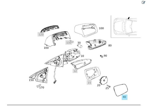 Imagen 4 de 9 de Cristal Espejo Mercedes Benz Glk280 Glk300 W204 Original