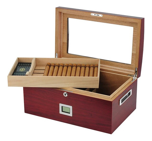 Estuche Para Habanos Humidor Para Puros Higrómetro 