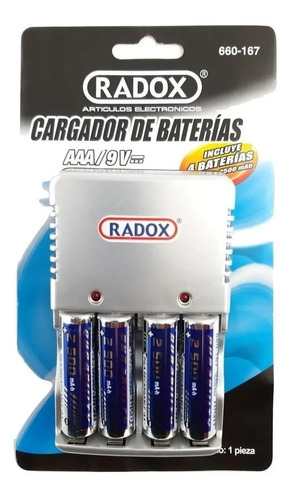 Cargador Aa/aaa/9v Con 4 Baterias Aa Recargables 660-167