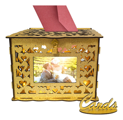 Caja De Madera Para Tarjetas De Boda, Decoración De Tarjetas