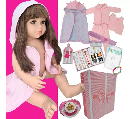 Boneca Bebe Reborn Original Recem Nascido Enxoval Linda