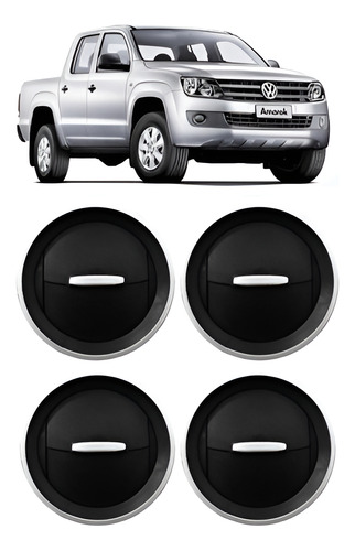 Kit Com 4 Difusor Ar Painel Vw  Amarok 2013 A 2016 Cor Prata