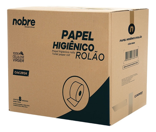 Papel Higienico Institucional Rolao C/8 R 500m 100%celulose