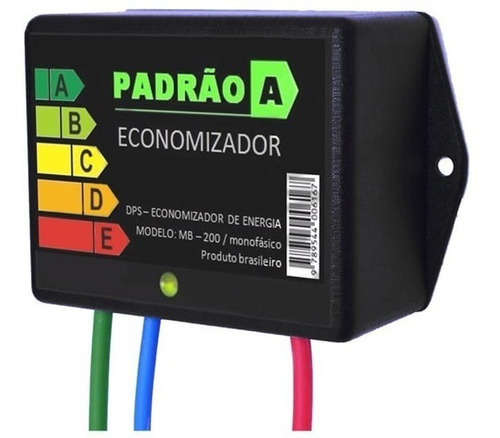 Economize Energia Elétrica Até 40% Economizador Monofásico Cor Preto 110V - 127V