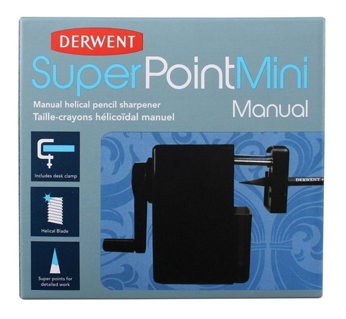 Apontador De Mesa Derwent Manual Mini Manivela Com Depósito