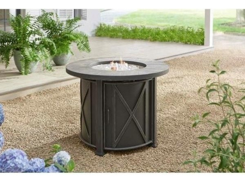 Calefactor Chimenea A Redonda De Acero Park Canyon 35'' Color Negro