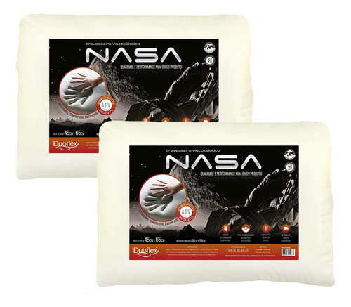 Kit 2 Travesseiro Nasa-x Viscoelástico Antiacaro Duoflex