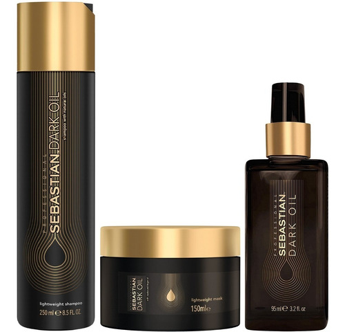 Shampoo 250ml + Mascarilla + Aceite Sebastian Dark Oil