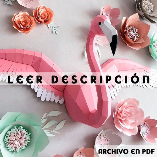 Papercraft Plantilla Flamenco Con Alas