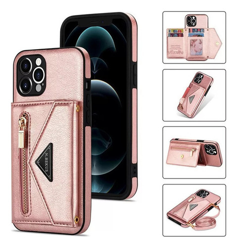 Funda De Piel Para iPhone Funda Tipo Cartera Con Correa