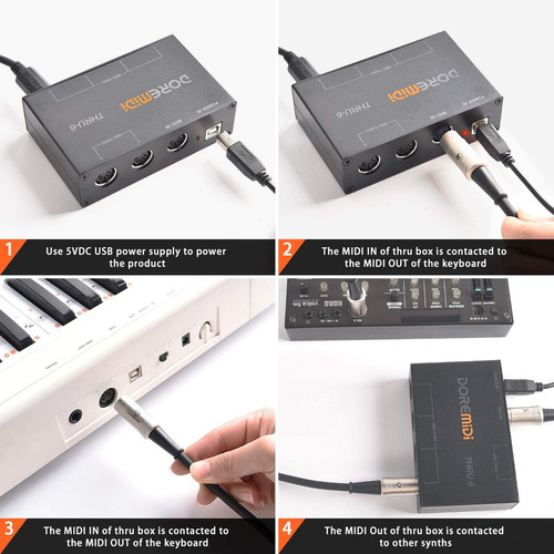 Camola Midi A 6 Box Interfaz Usb Midi Transmisión De 6 Salid