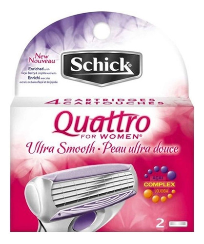 Carga Schick Quattro For Women Fitas Lubrificantes Sortido