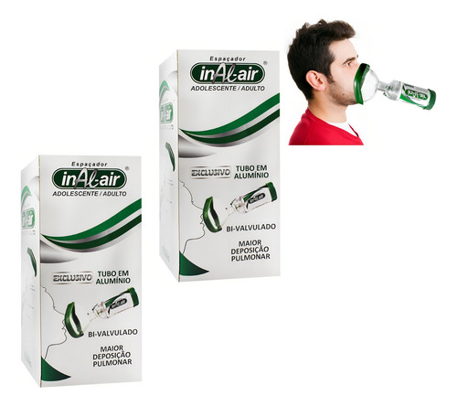 Kit 2 Espaçadores Com Máscara Adulto Aerosol Medicamentos