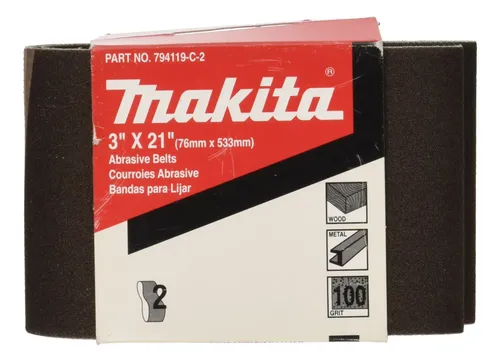 Makita 1-1/8 in. x 21 in. 80-Grit Abrasive Belt (10-Pack) 742303-3 - The Home Depot