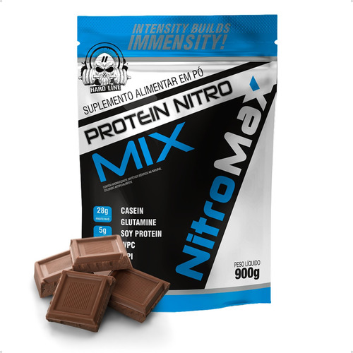 5x Whey Protein Nitro Mix Refil 900g - Nitromax Sabor Chocolate Ao Leite