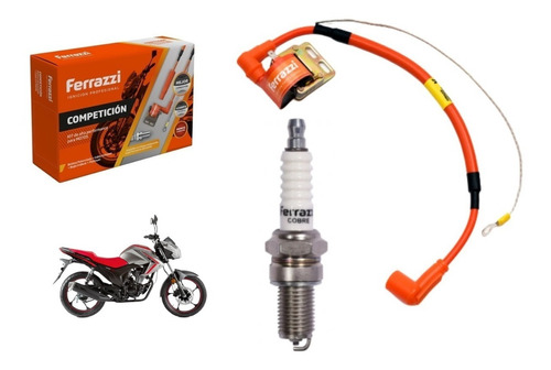 Kit Bobina + Bujia Cobre Ferrazzi Competicion Zanella Rx 150