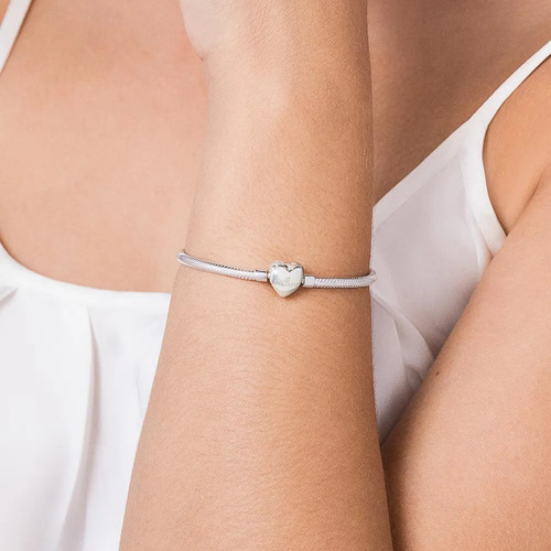 Pulseira Prata 925 Rabo Rato 3mm Para Berloques E Coração
