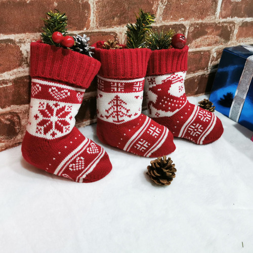 Nueva Bolsa De Regalo De Calcetines Navideños Tejidos De Pun
