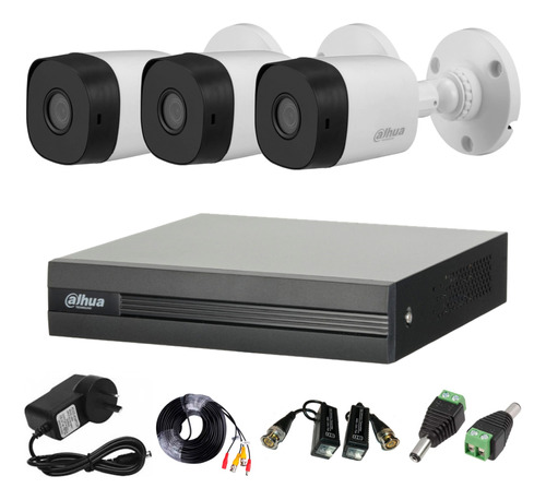 Kit Dahua Dvr 4ch Full Hd + 3 Bullet Infrarrojo 20m