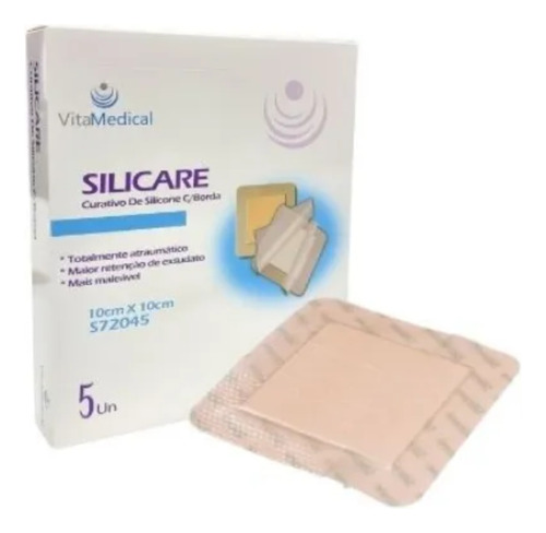 Kit 5 Silicare Curativo De Silicone C/espuma 10cm X 10cm