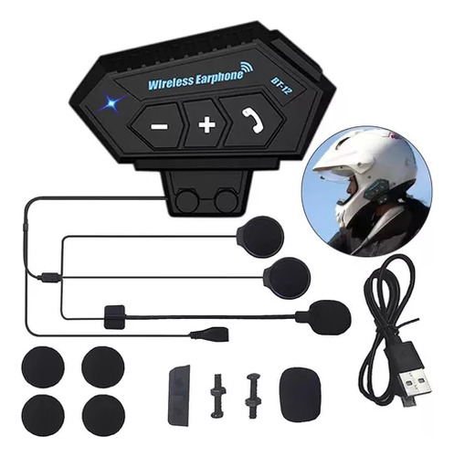 Intercomunicador Para Casco De Moto Bluetooth Manos Libres