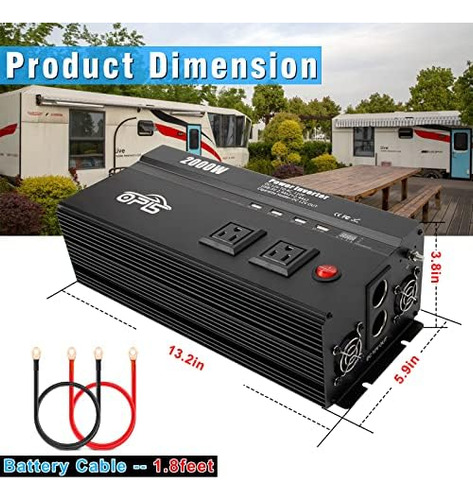 Inversor De Corriente Oplw Dc 12v A 120v 110v Ac Inversor De