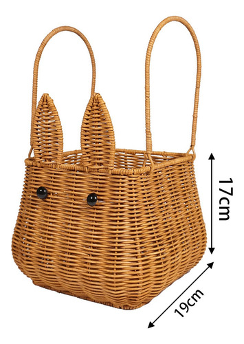 Cesta De Ratán Con Asa, Cesta Para Huevos Tejida Con Forma D