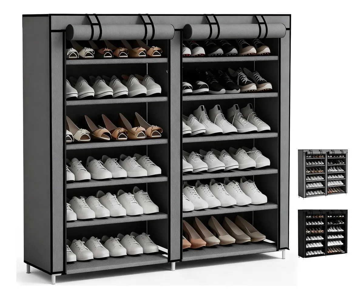 Imagen de Mueble Zapatera Armario Organizador Repisa Armable Multiusos Color Gris