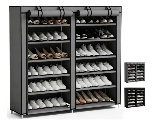 Mueble Zapatera Armario Organizador Repisa Armable Multiusos Color Gris