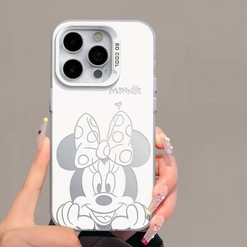 Capinha Case Compatível Com iPhone Mickey Minnie Espelhada
