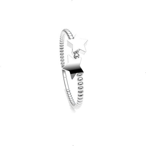Imagen 2 de 10 de Anillo Medio Dedo #2 Estrellas De Plata .925 Agálea Joyería