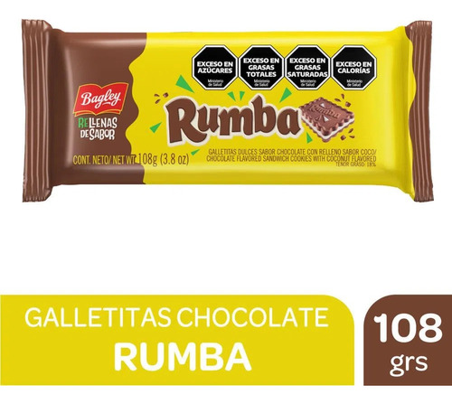 Galletitas Rumba Sabor Chocolate Rellenas X 108g