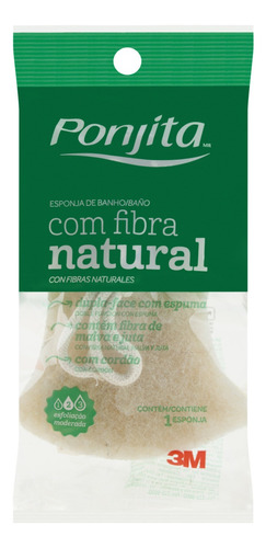 Esponja para Banho Dupla Face com Fibra Natural Ponjita