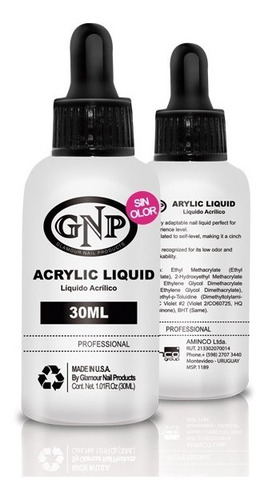 Liquido Acrilico Sin Olor Gnp Profesional 30ml