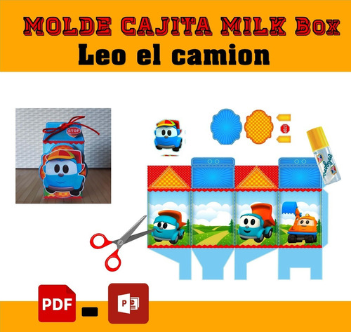 Kit Imprimible Molde Milk Box De Leo El Camion