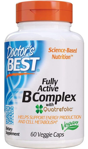 Complejo B Activo Doctor's Best 60 Cápsulas Vegetales