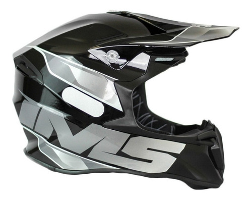Capacete Ims Esportivo Off Road Trilha Motocross Ventilado Cor Preto-cinza Tamanho do capacete 62