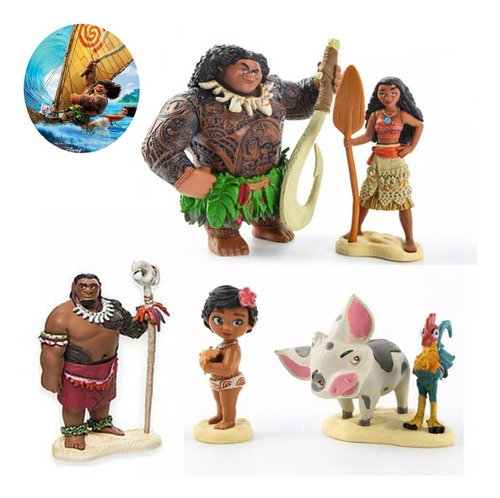 6pcs/set Moana Acción Figura Modelo Muñeca Juguete Regalo