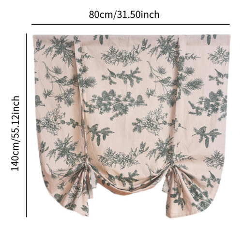 Cortina De Vajilla Floral Cortina Pequeña 80 Cmx140 Cm