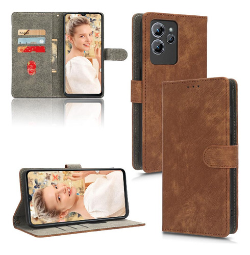 Capa Para Oukitel C32 Flip Folio Magnético Flip Wallet Pu