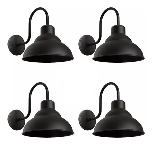 Pack X4 Lampara Aplique Galponera Vintage Industrial Led