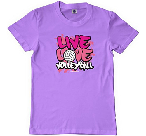 Threadrock Big Girls  Live Love Volleyball Camiseta Juvenil