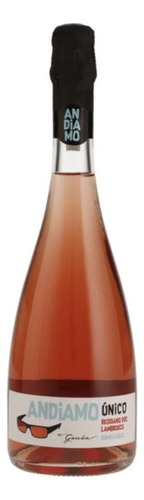 Pack De 4 Vino Rosado Andiamo Único Lambrusco Rosato 750 Ml