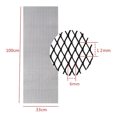Imagen 5 de 6 de Malla Para Parachoque Rejilla Aluminio Auto Tuning Universal
