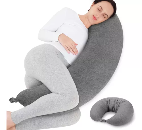 Almohadas de embarazo almohada de maternidad para mujeres embarazadas que  duermen, una almohada corporal imprescindible con funda ajustable