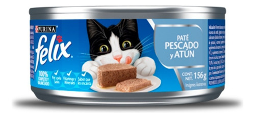 Alimento Felix Paté Para Gato Adulto Pack 24x156g Sabor Atún