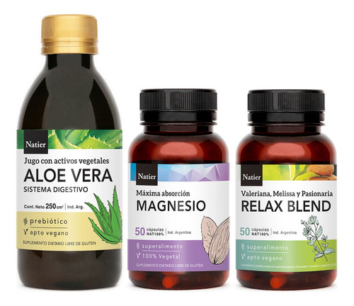 Natier Magnesio + Relax Blend + Aloe Vera Digestivo 250ml Sabor Magnesio - Relax Blend - Aloe Vera Digestivo 250ml