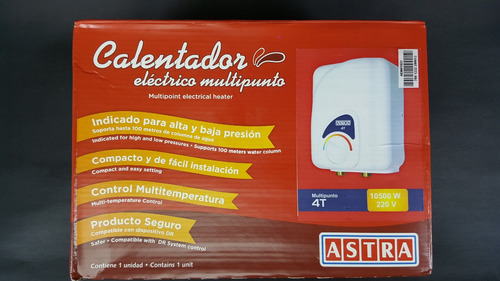 Imagen 3 de 7 de Calentador / Calefón Eléctrico 4t Astra 220v 10500w